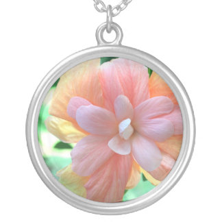 Pink, Orange and Yellow Hibiscus Necklace