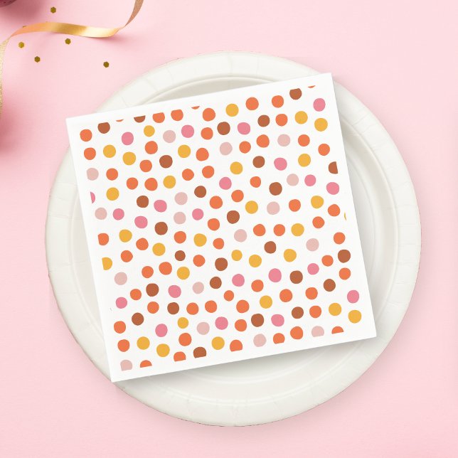 Pink, orange and yellow polka dots napkin (Creator Uploaded)