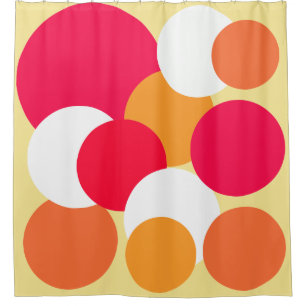 Pink, Orange and Yellow Polka Dots Shower Curtain