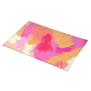 Pink, Orange and Yellow Watercolors Cloth Placemat