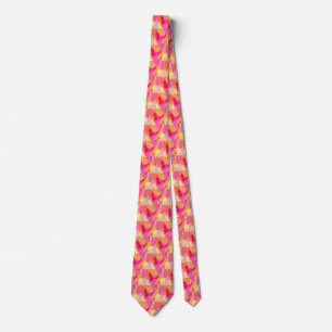 Pink, Orange and Yellow Watercolors Neck Tie