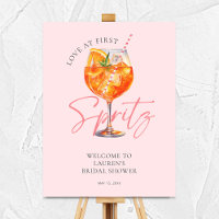 Pink Orange Aperol Spritz Bridal Shower Welcome