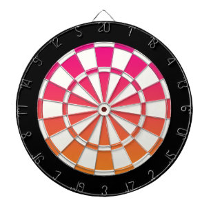 Pink Orange Black And White Dart Board