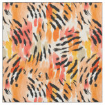 Pink Orange &amp; Black Tiger Stripes Fabric