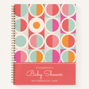 Pink Orange Blue Geometric Baby Shower Notebook