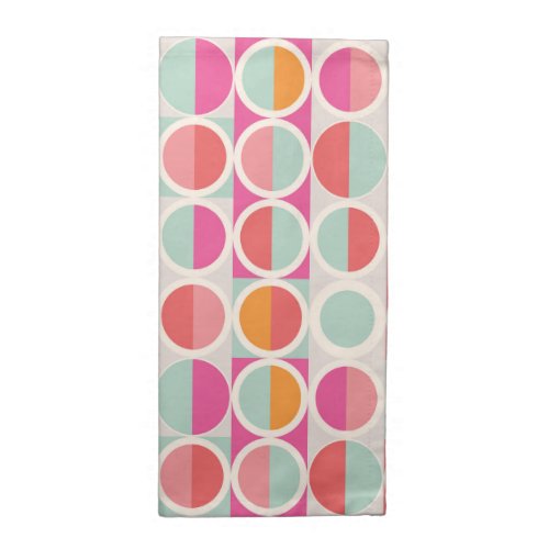 Pink Orange Blue Geometric Pattern Cloth Napkin