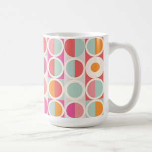 Pink Orange Blue Geometric Pattern Coffee Mug