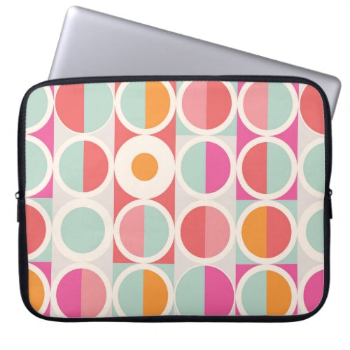 Pink Orange Blue Geometric Pattern Laptop Sleeve