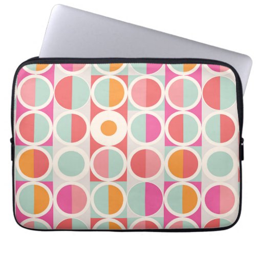 Pink Orange Blue Geometric Pattern Laptop Sleeve