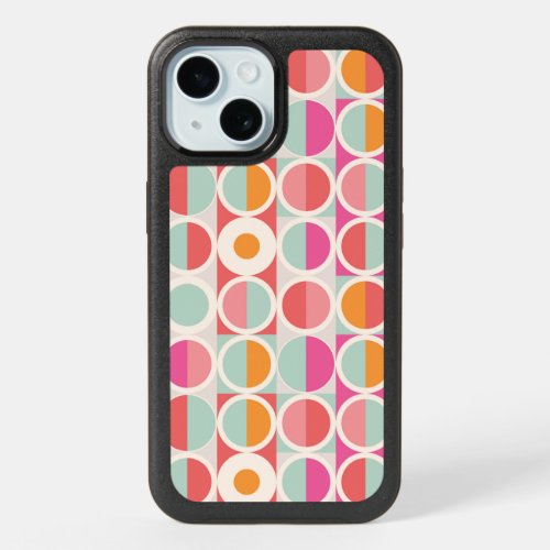 Pink Orange Blue Geometric Pattern iPhone 15 Case