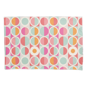 Pink Orange Blue Geometric Pattern Pillow Case