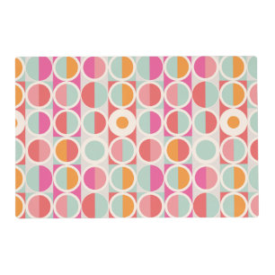 Pink Orange Blue Geometric Pattern Placemat