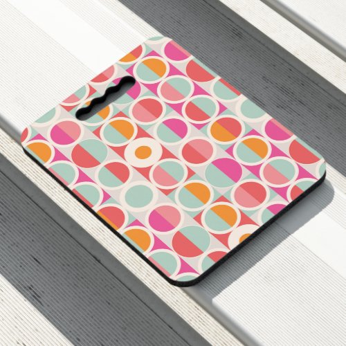 Pink Orange Blue Geometric Pattern Seat Cushion