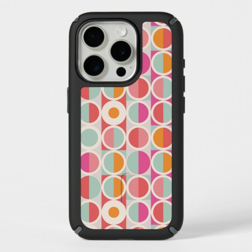 Pink Orange Blue Geometric Pattern iPhone 15 Pro Case