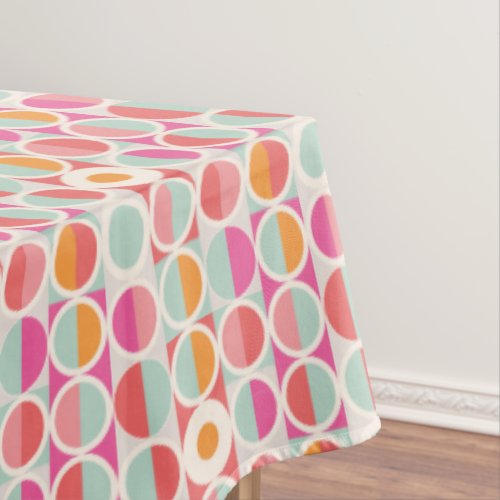 Pink Orange Blue Geometric Pattern Tablecloth