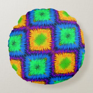 Pink Orange Blue Rainbow Tie-Dye Reversible Pillow