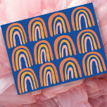 Pink Orange Blue Sweet Rainbow Pattern Postcard<br><div class="desc">Add your own text to the front and back,  or change the colors. Take a look at my shop for more!</div>