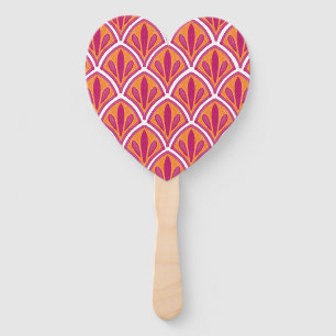 Pink & Orange Bright Colorful Wedding Program Hand Fan