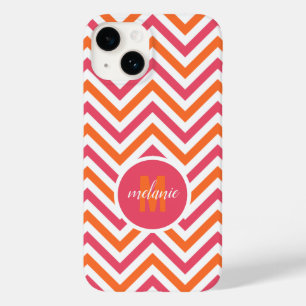 Pink Orange Chevron Custom Case-Mate iPhone 14 Case