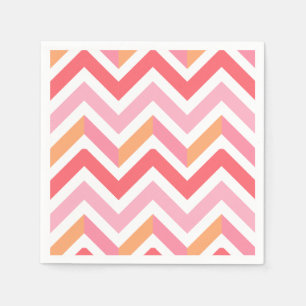 Pink Orange Chevron Geometric Summer Modern Napkins