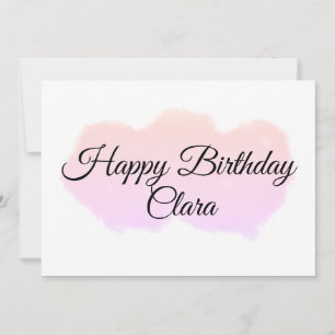 Pink orange clouds pastel happy birthday modern  invitation