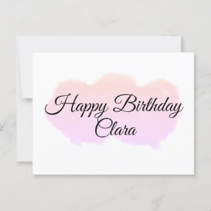 Pink orange clouds pastel happy birthday modern postcard