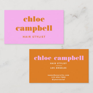 Pink & Orange, Colorful & Creative, Modern  Business Card