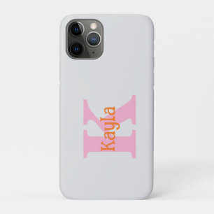 Pink Orange Custom Color Grey Gray Girly Modern iPhone 11 Pro Case