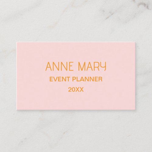 Pink Orange Custom Color Wedding Trendy Modern Business Card