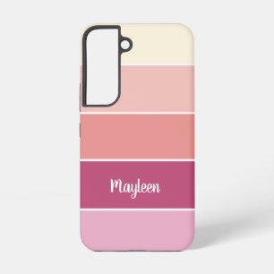 pink orange Custom Summer Color Block Stripes Samsung Galaxy S22 Case