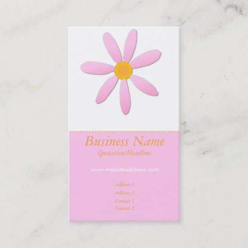 Pink &amp; Orange Daisy Flower Business Cards