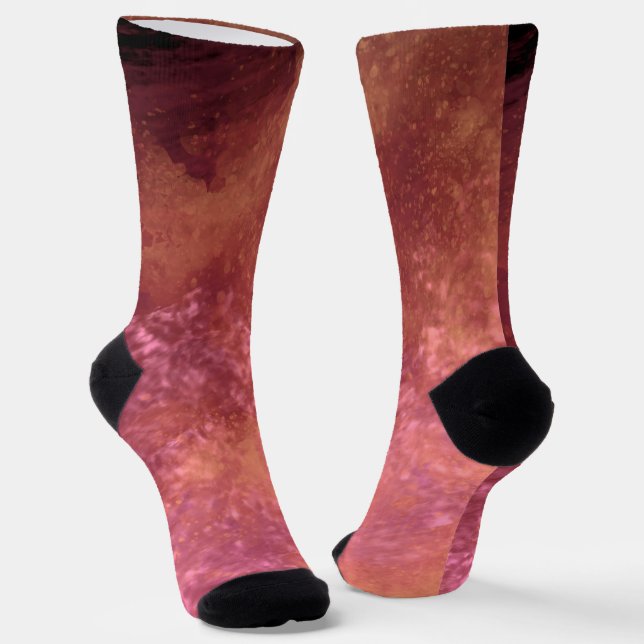 Pink orange Dark Storm Clouds  Socks (Angled)