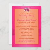 Pink, Orange Floral Joined Hearts PHOTO Invite (Back)