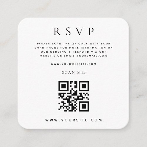 Pink Orange Floral QR Code Online Wedding RSVP Enclosure Card