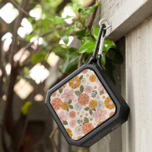 Pink & Orange Flower Garden Pattern Bluetooth Speaker