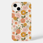 Pink &amp; Orange Flower Garden Pattern Case-Mate iPhone 14 Case