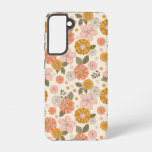 Pink &amp; Orange Flower Garden Pattern Samsung Galaxy S21 Case