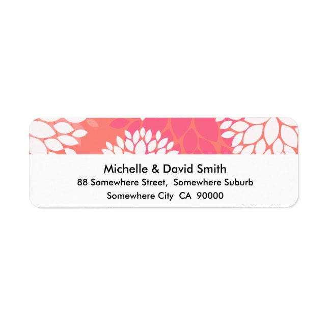 Pink Orange Flower Pattern Label (Front)