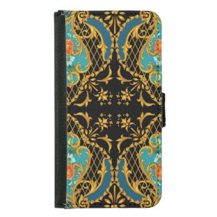 Pink Orange Flowers: Square Composition Samsung Galaxy S5 Wallet Case