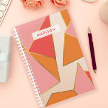 Pink Orange Geometric Gold Glitter Personalized Planner<br><div class="desc">Brighten your planning with this pink and orange geometric gold glitter personalized planner. Perfect for women who love bold and vibrant designs, this planner combines eye-catching color blocks with practical functionality. The sparkling gold glitter accents and modern geometric pattern add a touch of glamour to your daily organization. Personalize it...</div>