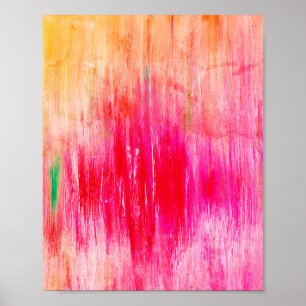 Pink Orange Girly Art Modern Trendy Neon Poster