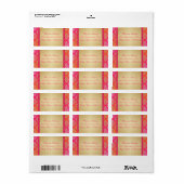 Pink Orange Gold Damask FAUX Glitter Address Label (Full Sheet)
