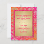 Pink, Orange, Gold FAUX Glitter RSVP Card (Back)