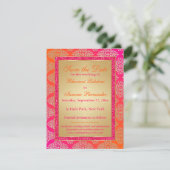 Pink, Orange, Gold FAUX Glitter Save the Date Invitation (Standing Front)