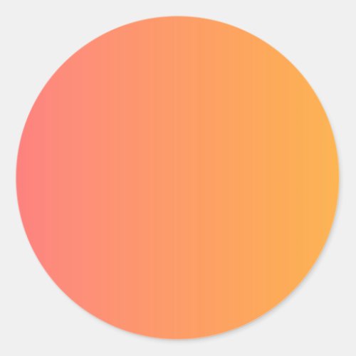 Pink orange gradient blank template Round Sticker