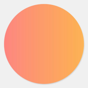 Pink orange gradient blank template Round Sticker