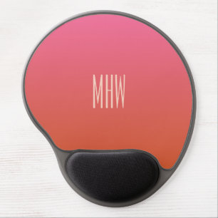 Pink - Orange Gradient custom monogram mousepad