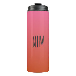 Pink Orange Gradient custom monogram tumbler