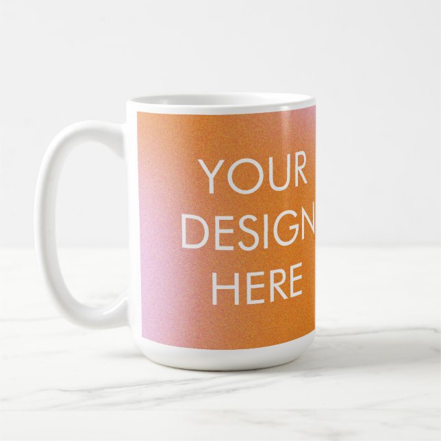 Pink & Orange Gradient Custom Mug – Retro Sunset (Left)