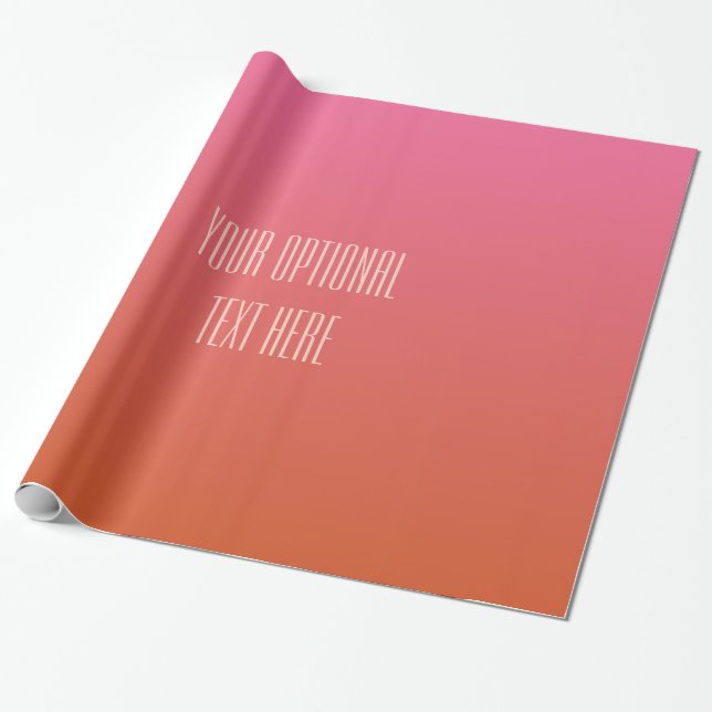 Pink Orange Gradient custom text wrapping paper (Unrolled)